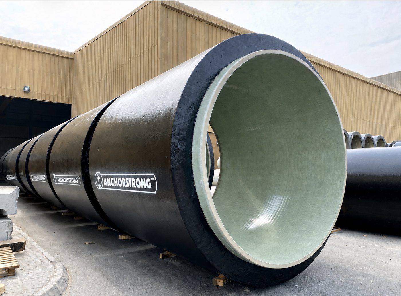 ANCHORSTRONG™ non-buoyant composite pipe