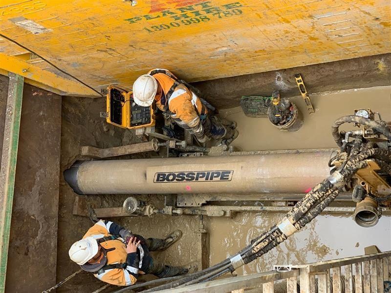BOSSPIPE™ CC-GRP jacking pipe on site