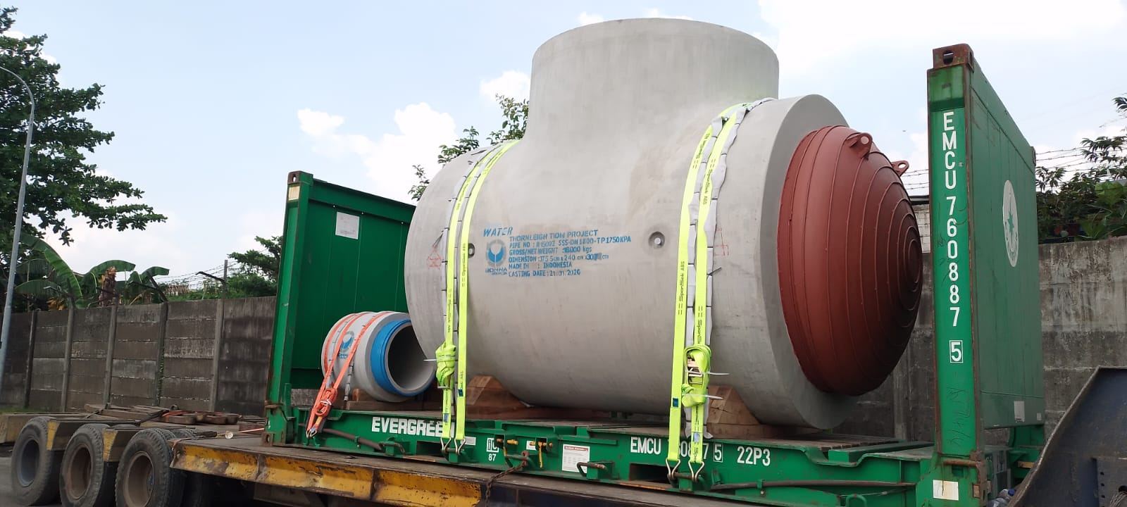 Bonna Indonesia precast concrete manhole on transport, Thornleigh Project