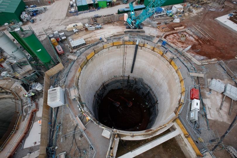 Shaft installation, aerial view